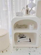 Boho Modern Side Tables with Open Storage Night Stands