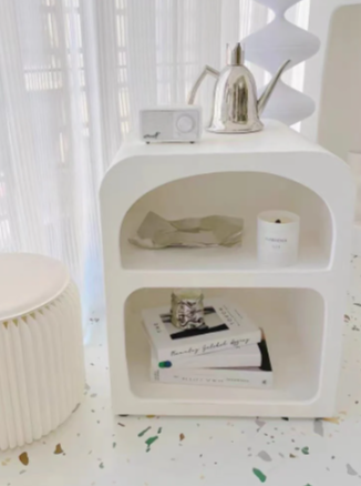 Boho Modern Side Tables with Open Storage Night Stands