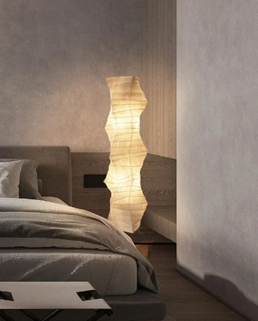 Japanese Wabi-Sabi Rice Paper Irregular Floor Lamp